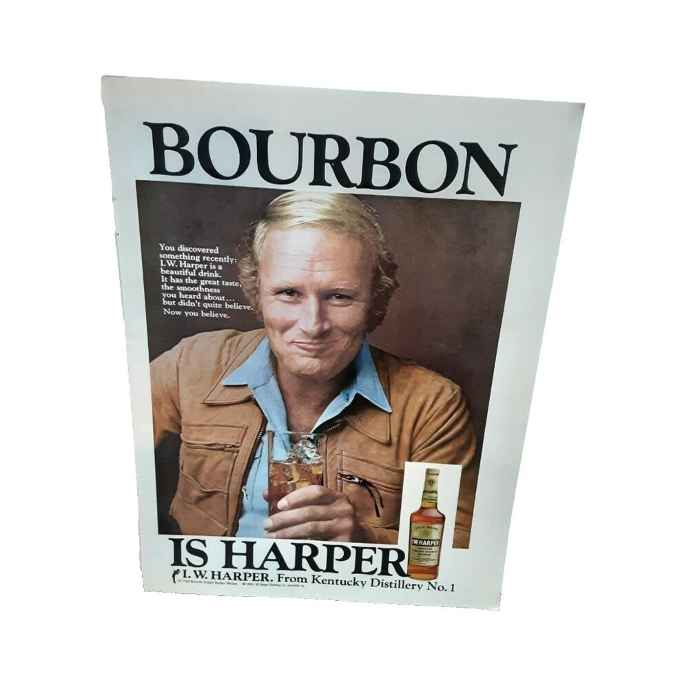 1974 IW Harper Bourbon Kentucky Distillary Original Print Ad 70s